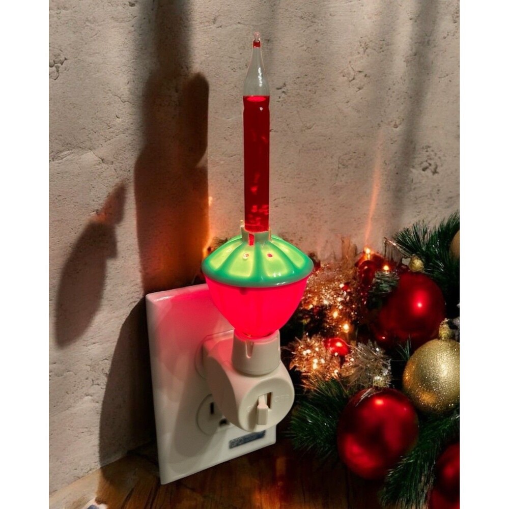 NoveltyLights Bubbling Night Light Red Green Plug In Vintage Style UL Listed